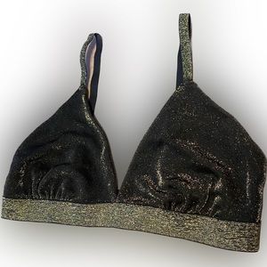 Gold and black bralette